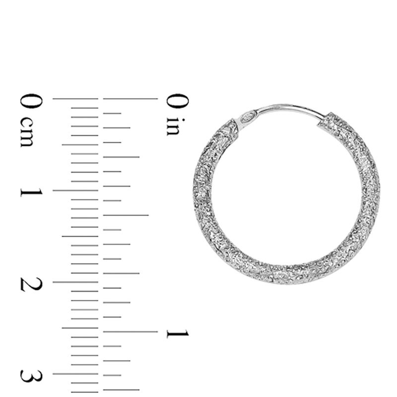 2.0 x 20.0mm Laser-Cut Endless Hoop Earrings in Sterling Silver