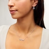 Thumbnail Image 1 of Circle of Gratitude® Collection 0.20 CT. T.W. Diamond Twist "MOM" Necklace and Drop Earrings Set in Sterling Silver