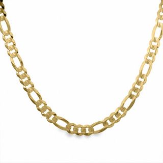 Men's Concave Figaro Necklace in Solid 10K Gold - 22"|Peoples Jewellers