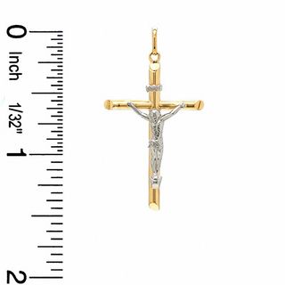 10K Two-Tone Gold Crucifix Charm|Peoples Jewellers