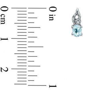 Oval Aquamarine and Diamond Accent Ring, Pendant and Earrings Set in 10K White Gold - Size 7|Peoples Jewellers