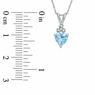 Heart-Shaped Aquamarine Pendant in 10K White Gold with a Diamond Accent|Peoples Jewellers