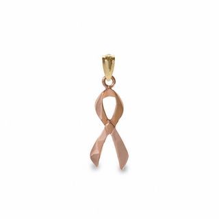 10K Two-Tone Gold Ribbon Charm Pendant|Peoples Jewellers
