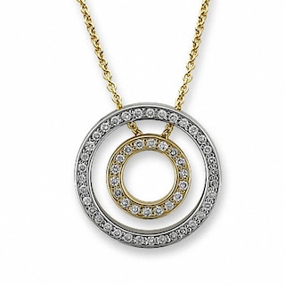 0.49 CT. T.W. Diamond Double Circle Pendant in 10K Two-Tone Gold|Peoples Jewellers