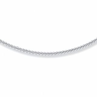 Ladies' 1.0mm Square Wheat Chain Necklace in 14K White Gold - 18"|Peoples Jewellers