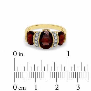 Oval Garnet and Diamond Ring in 10K Gold|Peoples Jewellers