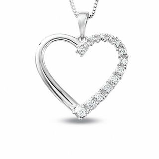 0.17 CT. T.W. Journey Diamond Heart Pendant in Sterling Silver|Peoples Jewellers