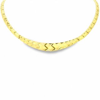 Graduated Stampato Necklace in 10K Gold - 17"|Peoples Jewellers
