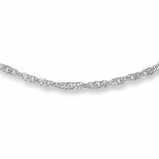 030 Gauge Singapore Chain Necklace in 14K White Gold - 20"|Peoples Jewellers