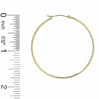 14K Gold 47mm Polished Hinged Hoop Earrings|Peoples Jewellers