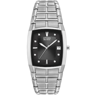 Men's Citizen Eco-Drive® Watch with Tonneau Black Dial (Model: BM6550-58E)|Peoples Jewellers