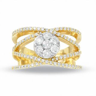 0.96 CT. T.W. Endless Diamond® Crossover Ring in 14K Gold|Peoples Jewellers