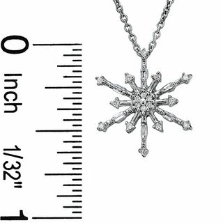 0.10 CT. T.W. Diamond Snowflake Pendant in 10K White Gold|Peoples Jewellers