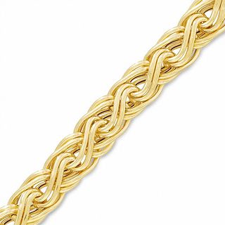 14K Gold Wavy Wheat Bracelet - 7.5"|Peoples Jewellers