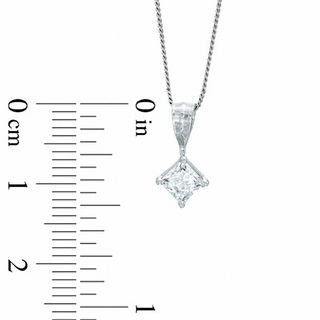 0.40 CT. Princess-Cut Diamond Solitaire Pendant in 14K White Gold