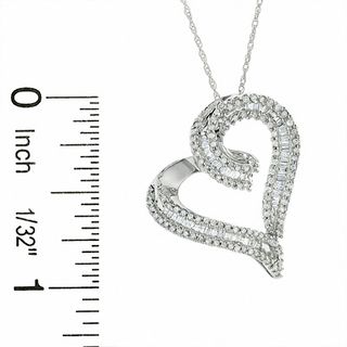 0.50 CT. T.W. Diamond Heart Pendant in 10K White Gold|Peoples Jewellers
