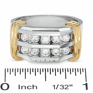 Men's 1.00 CT. T.W. Diamond Double Row Band in 14K Two-Tone Gold|Peoples Jewellers