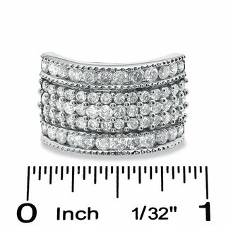 2.00 CT. T.W. Diamond Three Row Anniversary Band in 10K White Gold|Peoples Jewellers