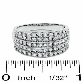 0.50 CT. T.W. Diamond Five Row Anniversary Band in 10K White Gold|Peoples Jewellers
