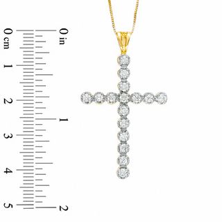 1.00 CT. T.W. Diamond Cross Pendant in 10K Gold|Peoples Jewellers