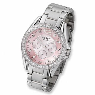 Ladies' Fossil Crystal Accent Watch with Pink Mother-of-Pearl Dial (Model: ES2251)|Peoples Jewellers
