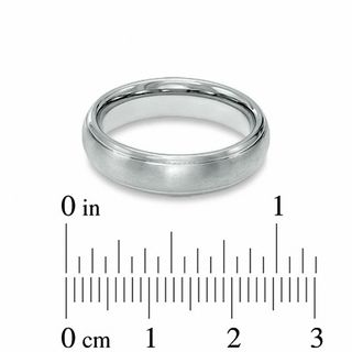 Men's Dome Titanium Satin Stripe Wedding Band - Size 9|Peoples Jewellers