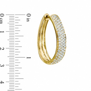 CT. T.W. Diamond Pavé Hoop Earrings in 14K Gold|Peoples Jewellers