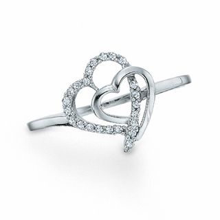 0.10 CT. T.W. Diamond Heart Ring in Sterling Silver|Peoples Jewellers