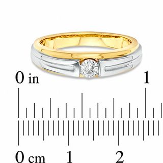 Men's 0.25 CT. Certified Canadian Diamond Solitaire Band in 14K Two-Tone Gold (I/I1)|Peoples Jewellers