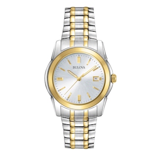 Men's Bulova Two-Tone Watch with Silver-Tone Dial (Model: 98H18)|Peoples Jewellers
