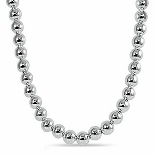 8.0mm Bead Necklace in Hollow Sterling Silver|Peoples Jewellers