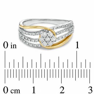 0.33 CT. T.W. Diamond Flower Swirl Ring in 10K Two-Tone Gold|Peoples Jewellers