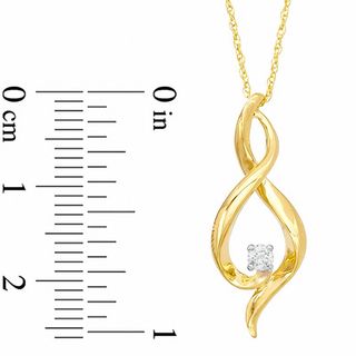 0.07 CT. Diamond Swirl Pendant in 10K Gold|Peoples Jewellers