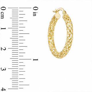 Diamond-Cut Mesh Tube Hoop Earrings in 10K Gold|Peoples Jewellers