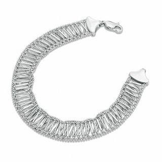 Beaded "X" Bracelet in Sterling Silver - 7.5"|Peoples Jewellers
