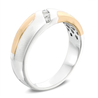Ladies' Diamond Accent Wedding Band in 10K Two-Tone Gold|Peoples Jewellers