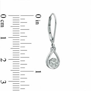0.20 CT. T.W. Diamond Cluster Teardrop Earrings in 10K White Gold|Peoples Jewellers
