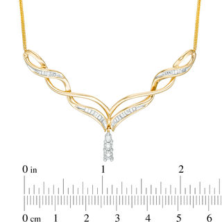0.10 CT. T.W. Diamond Chevron Necklace in 10K Gold|Peoples Jewellers