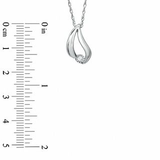 Diamond Accent Drop Pendant in 10K White Gold|Peoples Jewellers