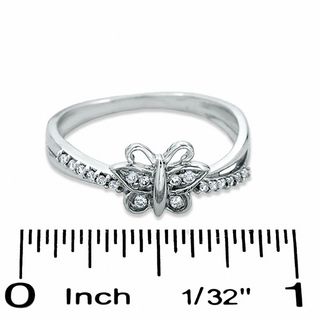 0.10 CT. T.W. Diamond Butterfly Fashion Ring in 10K White Gold|Peoples Jewellers