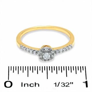 0.16 CT. T.W. Diamond Round Bezel Promise Ring in 10K Gold|Peoples Jewellers