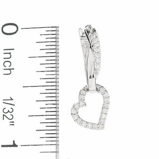 0.25 CT. T.W. Diamond Heart Dangle Earrings in 10K White Gold|Peoples Jewellers