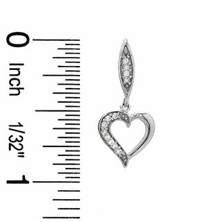 0.10 CT. T.W. Diamond Heart Drop Earrings in 10K White Gold|Peoples Jewellers
