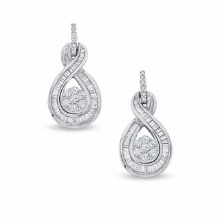 0.50 CT. T.W. Composite Diamond Infinity Drop Earrings in 10K White Gold|Peoples Jewellers