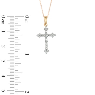 0.10 CT. T.W. Diamond Cross Pendant in 10K Gold|Peoples Jewellers
