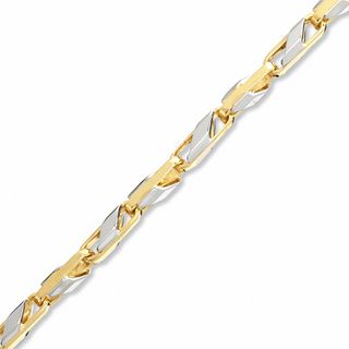 Men's Link Bracelet in 10K Two-Tone Gold - 8.50"|Peoples Jewellers