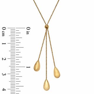 Triple Teardrop Lariat Necklace in 10K Tri-Tone Gold - 17"|Peoples Jewellers