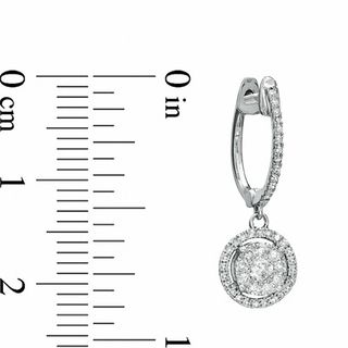 0.50 CT. T.W. Diamond Cluster Drop Earrings in 10K White Gold|Peoples Jewellers
