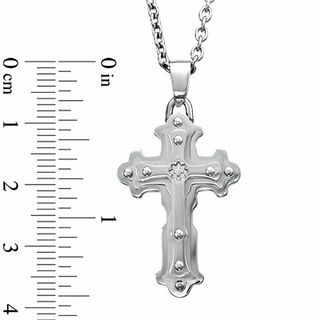 Black & Blue Jewelry Co. Diamond Accent Cross Pendant in Stainless Steel|Peoples Jewellers
