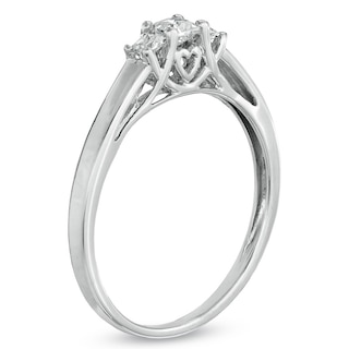 0.25 CT. T.W. Princess-Cut Diamond Three Stone Engagement Ring in 10K White Gold|Peoples Jewellers